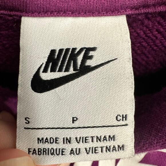 Nike Purple Center Logo Cropped Pullover Hoodie Women's Small *FLAWED Loungewear - Picture 4 of 7